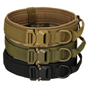 Pelindung Plus gesper logam tugas berat dapat diatur kerah nilon dengan pegangan kontrol taktis kerah anjing perlengkapan berburu lainnya - Product Image 6