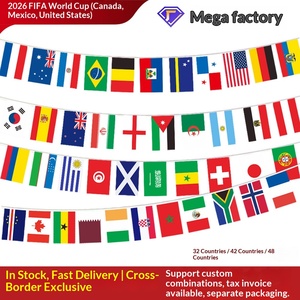 Drapeaux en polyester soigneusement sélectionnés pour les États-Unis, le Canada et le Mexique 2026 – 48 équipes phares, 32 pays – Décorations de bar pour supporters - Product Image 2