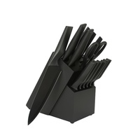 Ensemble de couteaux en acier inoxydable 14 pièces, best-seller, avec support en bois, design moderne et simple, en stock