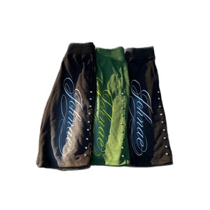 Shorts en coton pour hommes, taille haute, avec broderie et imprimé lettres sur le devant, taille élastique, style streetwear décontracté, infroissable, avec cordon de serrage - Product Image 1