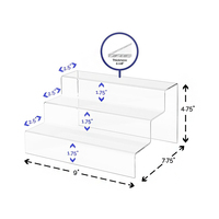 Présentoir Escaladé en Acrylique Transparent à 3 Niveaux, Support Personnalisé en Perspex pour Cosmétiques, Rehausseur d'Affichage en Lucite pour Maquillage