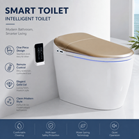 Toilette intelligente monobloc à chasse automatique avec capteur et siphon en S, télécommande incluse