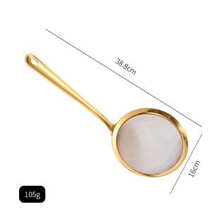 Stainless Steel Colander Dining Room Extended Deep Mesh Colander Kitchen Flour <strong>Sieve</strong> Long Handle Frying Filter <strong>Large</strong> Colander - Product Image 4