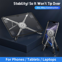 Support de téléphone pliable magnétique en alliage de zinc N52 avec support de bureau antidérapant en silicone pour iPad et smartphone, ventes chaudes TikTok TKT