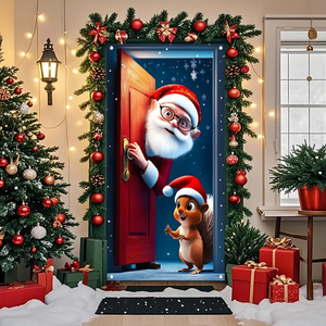 Allegro natale copertura della porta festiva festa atmosfera appesa stoffa decorazione natale cornice della porta <span class=keywords><strong>decorazioni</strong></span> <span class=keywords><strong>per</strong></span> tenda - Product Image 2