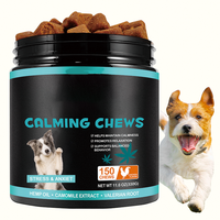 Friandises calmantes naturelles pour chiens à l'huile de chanvre, soulagement du stress et de l'anxiété, 150 gommes molles saveur poulet pour la santé des animaux de compagnie