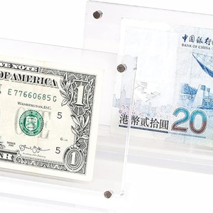 Vitrine de présentation de devises en acrylique transparent au design moderne, taille personnalisée, cadre pour billets de banque, montage facile pour la décoration de bureau à domicile, billets/photographies - Product Image 4
