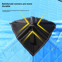 Abri de pêche sur glace coupe-vent à poteau de 9,5 mm, tente instantanée pop-up imperméable à 3 couches isolées et chaudes, taille 150/180/210 cm