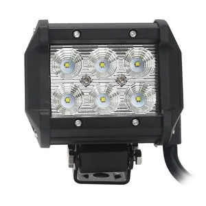 Cubo de lâmpada automotiva para carro, 4 polegadas, 18w, suv, fileira dupla, led, para inundação, combo, feixe 12v/24v, lâmpada de trabalho