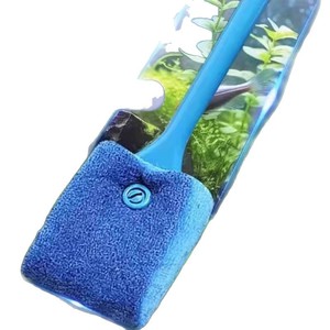 Outil de nettoyage de vitres à long manche avec brosse en microfibre pour aquarium et nettoyage de fenêtres - Product Image 1