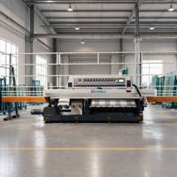 Machine de polissage et de rectification de bords de verre verticale PLC à 11 moteurs pour lignes droites et angles de 45 à 90 degrés / machines à chanfreiner