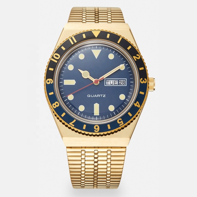 5ATM Water Resistant Stainless Steel Custom Branded Watch Classy Vintage Band Mens Luxury Golden Hour Watch