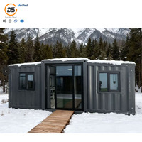 Offre Spéciale : Maison Mobile Modulaire Préfabriquée en Acier à Double Aile Extensible, Bâtiment de Bureau Contemporain Pliable