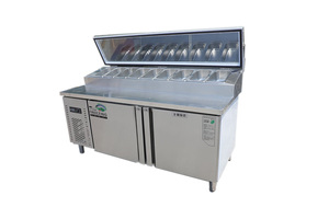 Thương mại Tùy chỉnh chuẩn bị Bảng hiển thị salad Bar truy cập bánh sandwich <span class=keywords><strong>Pizza</strong></span> tủ lạnh - Product Image 6