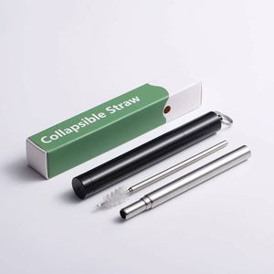 Popular Design Wholesale <b>Straws</b> With Case Portable <b>Drinking</b> Reusable Stainless Steel Telescopic <b>Straw</b> - Product Image 1