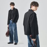 APO OEM/ODM Veste d'hiver pour homme de haute qualité, épaisse et chaude, haut de gamme, coupe ample, couleur unie, col à revers, fermeture éclair, veste décontractée