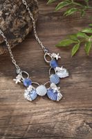 Chaîne de plage T01 personnalisée couleur huile coquille étoile de mer conque perle animal de mer collier à breloques épaisses