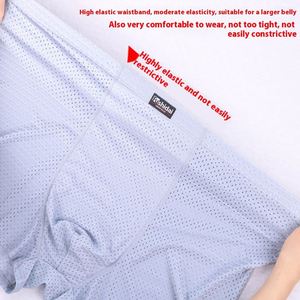 Caleçons Boxers Homme Grande Taille en Soie Glacée Respirante, Taille Mi-Haute avec Logo, Anti-Bactériens, en Nylon, pour l'Été, pour Hommes Forts - Product Image 4