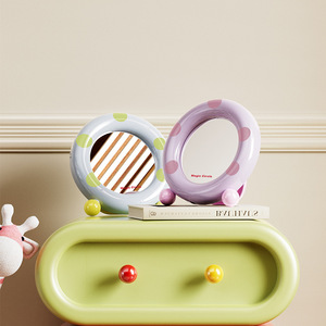 Miroir de maquillage rond Magic Circle avec lentille en verre, miroir de vanité sur pied pour étudiants, cadeau de rentrée scolaire - Product Image 2