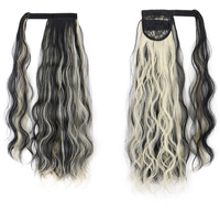 Perruques pour femmes avec longue queue de cheval et grandes boucles ondulées, en fibre haute température, tendance, moelleuses, douces et lisses, vente en gros d'usine