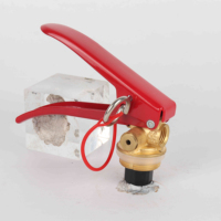 Vanne en laiton à poignée rouge de vente chaude pour extincteur avec accessoire d'équipement de lutte contre l'incendie à goupille de sécurité