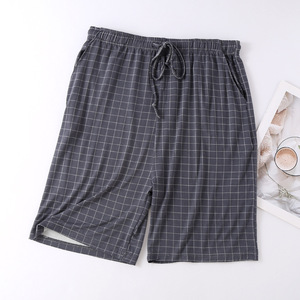 Pantalon de <span class=keywords><strong>pyjama</strong></span> pour <span class=keywords><strong>homme</strong></span> 2026, short ample surdimensionné, pantalon capri en modal à carreaux, pantalon d'intérieur, pantalon mi-long pour climatisation - Product Image 3