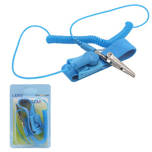Pulsera Antiestática Leko con Cable Azul, Brazalete de Seguridad ESD Talla L, Brazalete Antiestático - Product Image 1