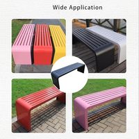 Banc de patio moderne en acier inoxydable pour extérieur, robuste et durable, idéal pour jardin, parc, rue urbaine