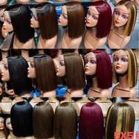 Peluca de Cabello Vietnamita Virgen 5*5 SDD Doble Trama Liso Extremo con Cutícula Alineada, Peluca Bob Corta SDD 250% Alta Densidad