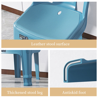 Chaise de salle à manger en plastique épais Haogle, dossier ergonomique, chaise d'appoint empilable, chaise en plastique pour enfants