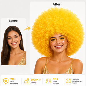Peluca Afro Personalizada, Rizada, para Disfraces, Festivales, Halloween, Cosplay, Fiestas, <span class=keywords><strong>Carnaval</strong></span>, Cabello Sintético, Venta al Por Mayor, Directo de Fábrica - Product Image 2