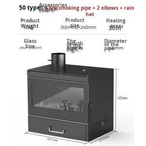 Chimenea de <span class=keywords><strong>leña</strong></span> de acero moderna, estilo decorativo, fácil instalación de inserción para sala de estar, Villa, Homestay, calentador de fuego interior - Product Image 6