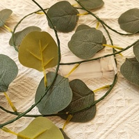 Lumières de décoration de mariage en fil de cuivre de vigne d'eucalyptus de 2 mètres à piles