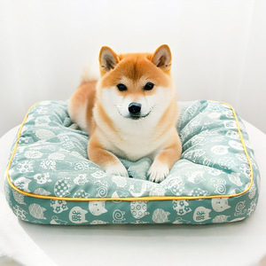 Cartoon Pet Mat Rectangle Polyester Four Seasons Dog Bed With Edging - Product Image 1