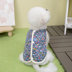 Pet clothing, small dog <b>clothes</b>, <b>cat</b> <b>clothes</b>, autumn and winter warm and comfortable cross-border wholesale floral cotton vest - Product Image 4