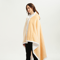 Ponchos à capuche vêtements chauds femme Sherpa poncho d'hiver pour femmes jeter couverture douce flanelle Sherpa dames