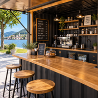 Bureau préfabriqué en conteneur, bar modulaire en conteneur avec panneaux sandwich, conteneur mobile de 20 pieds ou 40 pieds