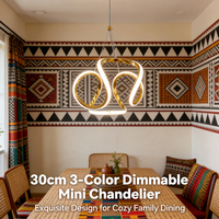 Lustre LED tricolore irrégulier doré de 30 cm, qualité stable, idéal pour petits espaces, décoration de restaurant, éclairage pour la maison africaine