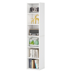 Tribesigns 6-Tier Books Storage Cabinet Living Room Wood <strong>Cube</strong> Bookcase White Corner <strong>Shelf</strong> - Product Image 6