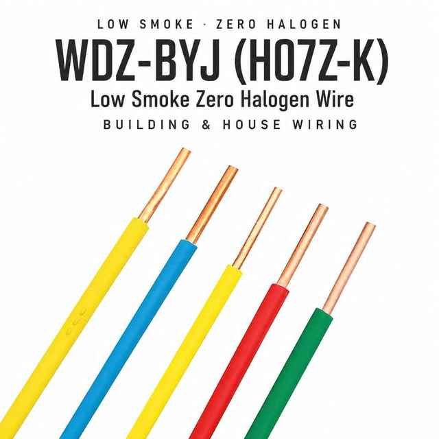 H07Z-U WDZ-BYJ Flexible Halogen Free LSZH Copper Wire 450/750V Single Core Building Electrical Cable House Wiring