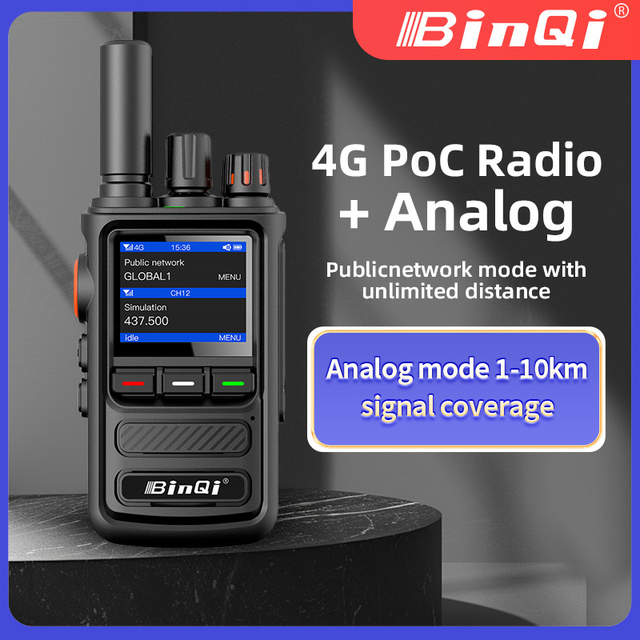 BinQi BQ-280A POC Radio 4G LTE Handheld Dual Mode Analog UHF VHF Long Range Walkie Talkie Two Way Radio Wireless Intercom 5000km
