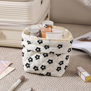 Bolsa de Maquillaje Acolchada de Algodón con Cordón y Forro de Lona, Estética Coqueta, Linda Bolsa de Aseo de Viaje, Bolsa de Regalo para <span class=keywords><strong>Mujer</strong></span> - Product Image 4