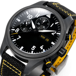 Nouvelle arrivée, montre mécanique automatique de luxe haut de gamme pour <span class=keywords><strong>pilote</strong></span>, avec cadran en céramique noire et cristal saphir, montre-bracelet pour homme - Product Image 1