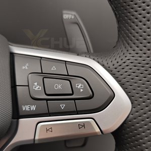Volant en cuir ACC R <span class=keywords><strong>Line</strong></span> pour VW Volkswagen Golf 6 7 7.5 8 R MK6 MK7 MK8 Polo Passat B8 CC Scirocco <span class=keywords><strong>Tiguan</strong></span> Touran - Product Image 4