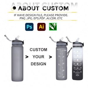Nueva Botella de Agua Deportiva de Plástico de Gran Capacidad de 1000 ml con Pajita, Ecológica, Apta para Lavavajillas, Color Personalizado para Adultos - Product Image 2