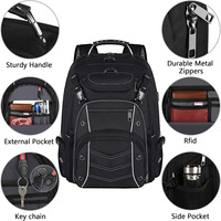 Luxe grande capacité étanche sac à dos Oxford fermeture éclair personnalisé USB câble de données de charge sac à dos pour ordinateur portable quotidien géométrique