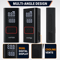 Compresseur d'air portable d'urgence pour pneus 160 PSI, multi-angles, double affichage numérique, dissipation thermique efficace, avertissement LED