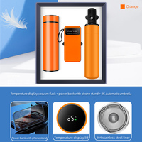 Nouvel arrivage : Coffret cadeau promotionnel de luxe pour entreprise (flasque, batterie externe, parapluie) avec logo personnalisé pour la publicité