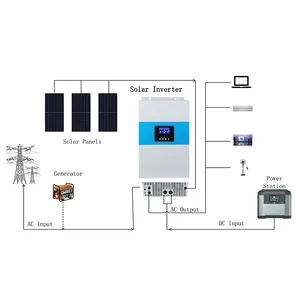 100A MPPT şarj kontrolörü İnversör de corriente 12v 220v onduinverter solaire saf sinüs dalgası kombine invertör ve şarj cihazı