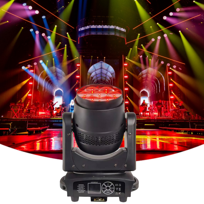 LED 7x40w Wash Zoom Beam Moving Head Light 4in1 RGBW Professional for Effect Stage Lighting for Disco DJ Music Party Club Dance